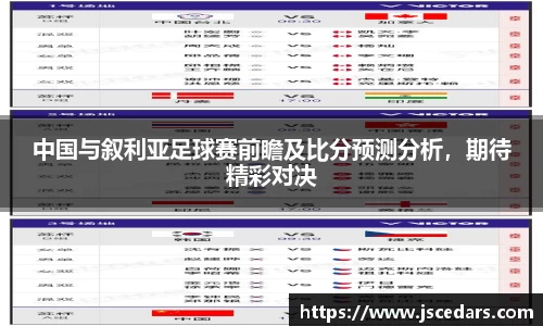中国与叙利亚足球赛前瞻及比分预测分析，期待精彩对决